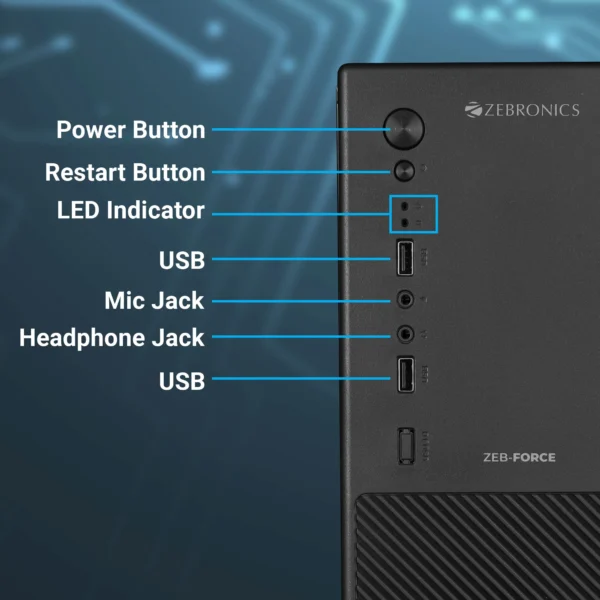 Zebronics Grace ATX Cabinet – With Pre-installed SMPS - Image 2